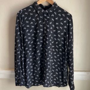 Banana Republic Zebra Silk Blouse - L